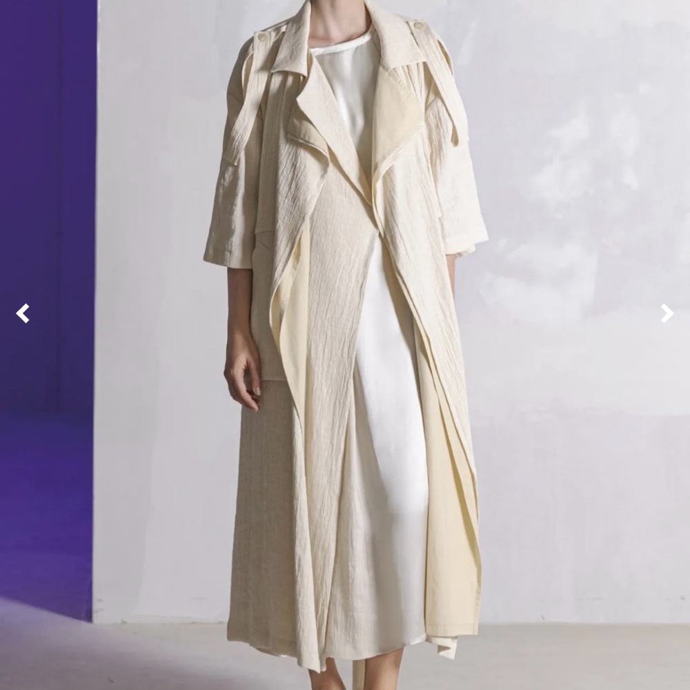NEHERA RTW Spring 2022 Linen Trench Coat 34 Small
